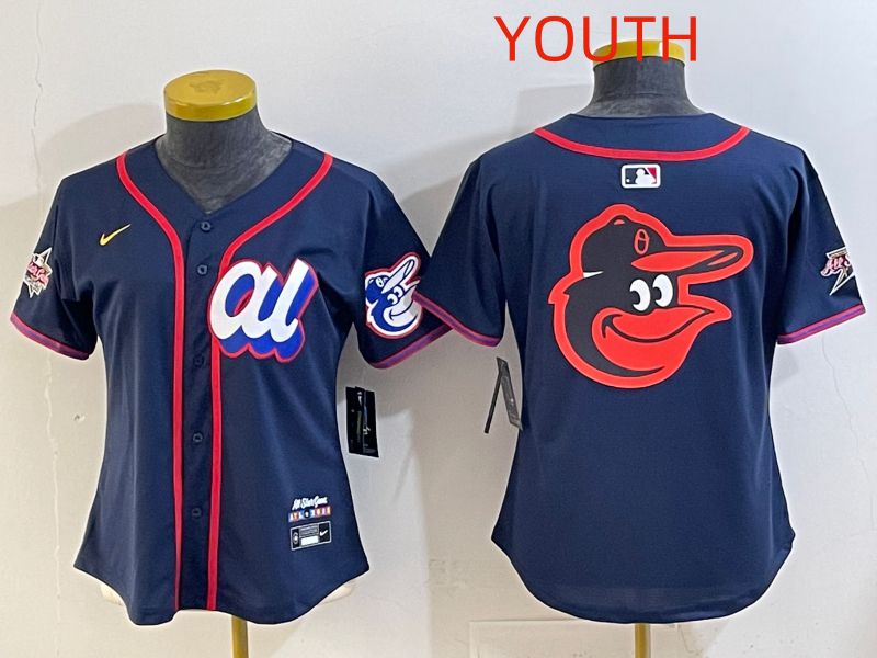 Youth 2025 Baltimore Orioles Blank Drak Blue All star Nike MLB Jersey style 05->youth mlb jersey->Youth Jersey